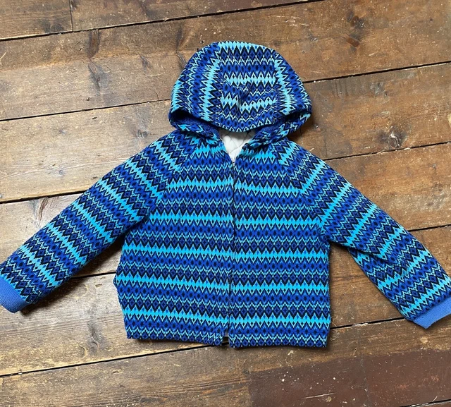 Felpa con cappuccio vintage St Michael Boys età 4-5 anni '70 con cerniera