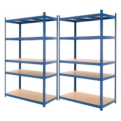 2x estanterías de taller metal recubierto de polvo azul hasta 875kg 200x100x60cm