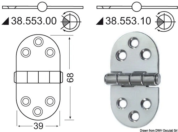 Charnière Inox Marque Osculati 38.553.00