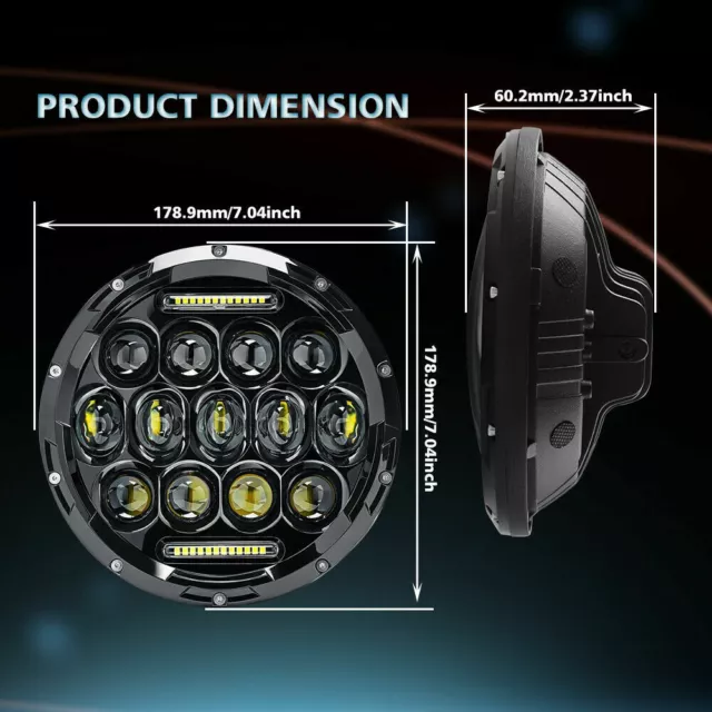 7" LED Headlight Passing light For Kawasaki VN Vulcan Classic Nomad Drifter 1500 2