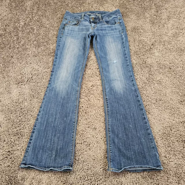 American Eagle Jean Womens 2 Boot Cut Low Rise Light Wash Stretch Artist 27x30