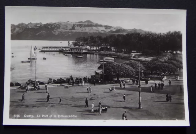 ET448B) CPSM SUISSE SCHWEIZ SVIZZERA OUCHY Le port et le débarcadère