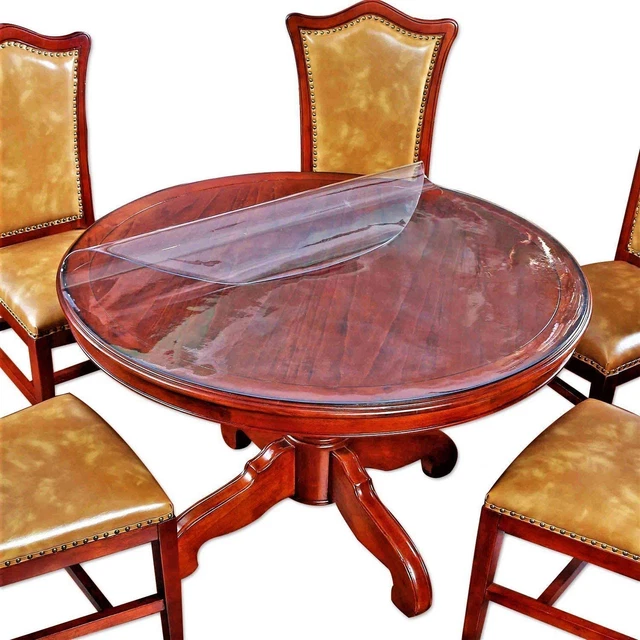 Round Clear Plastic Tablecloth Table Protector Furniture Circle Cover Vinyl Wate