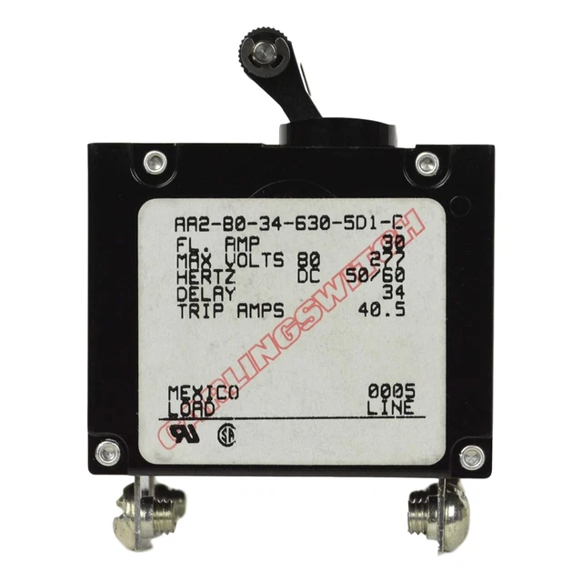 AA2-B0-34-630-5D1-C Circuit Breaker 30A 277VAC 80VDC