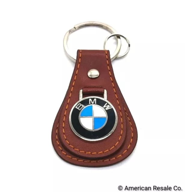 Authentic BMW Cable Steel Keychain Key Fob in Brushed Stainless Steel OEM