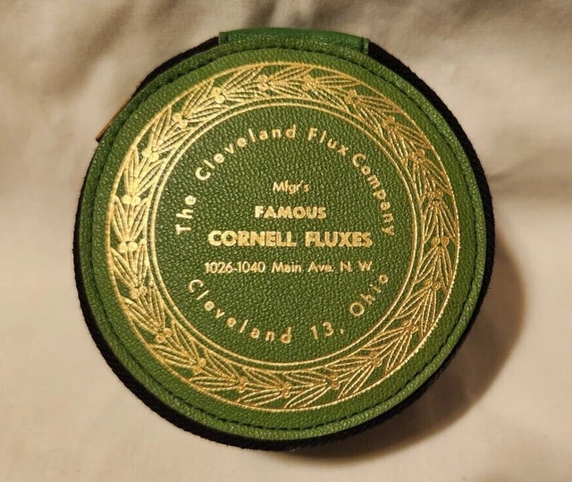 Vintage The Cleveland Flux Co Advertising Aluminum Coaster Set