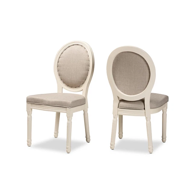 Baxton Studio Louis Traditional French Inspired Grey Fabric Upholstered and W...
