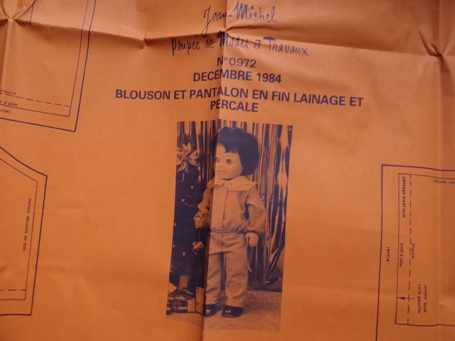 Patron De Couture Modes Et Travaux Pour Poupée Jean Michel - Vintage Septembre 1984