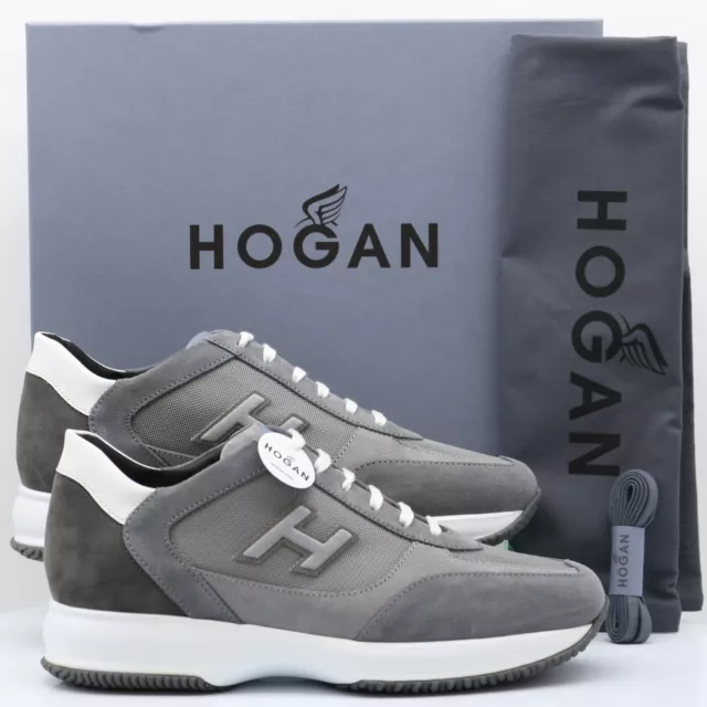 HOGAN INTERACTIVE H Flock Mens Trainers Grey Suede 330 Gr 170.72