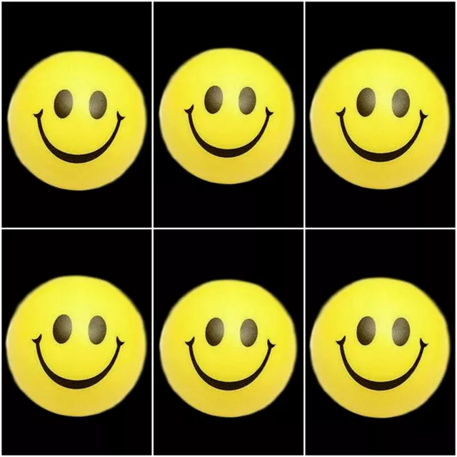 6 X Smiley Face Ball Squeeze Squish Toy Anti Stress ball Smile Bouncing