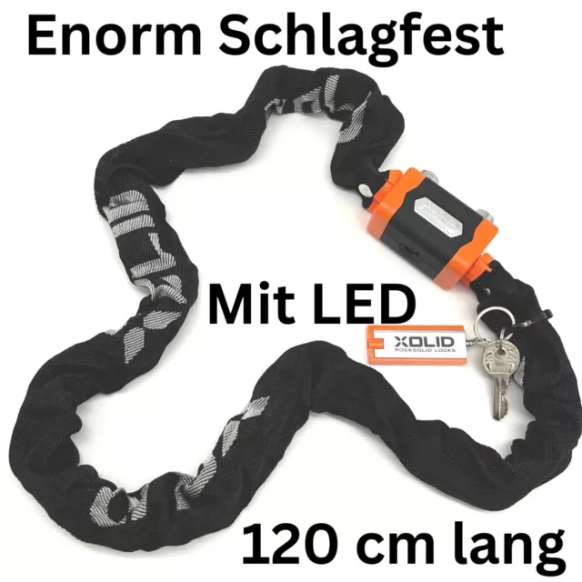 Kettenschloss Motorradschloss Fahrradschloss Motorrad Fahrrad LED 1830 Gramm