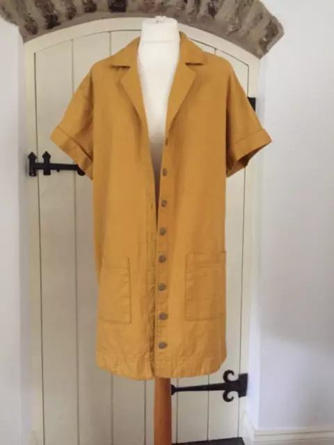 Anthropologie PILCRO Mustard Yellow Cotton & Linen Canvas Coat Size S