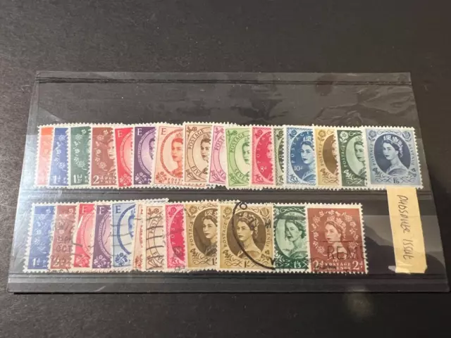 GB QEII Pre-Decimal Definitive stamps Phosphor Issue- Mint & Used....Free UK P&P