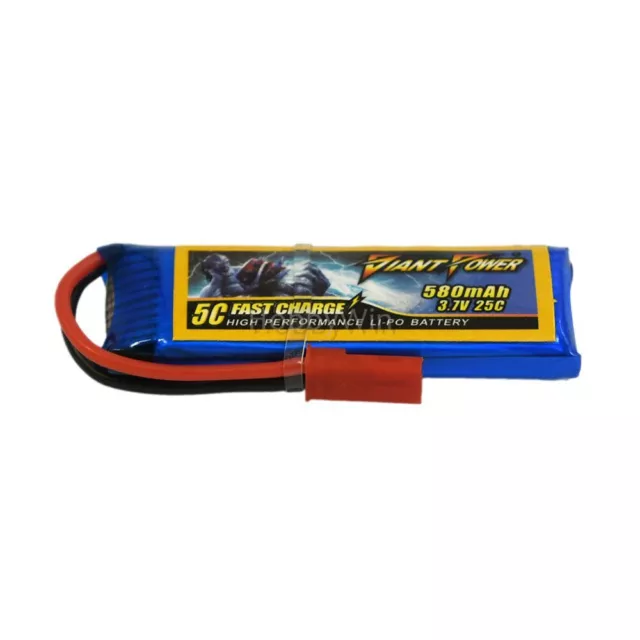 3.7V 1S 580mAh 25C LiPO Battery JST plug for mini RC Car Plane Helicopter Drone 3