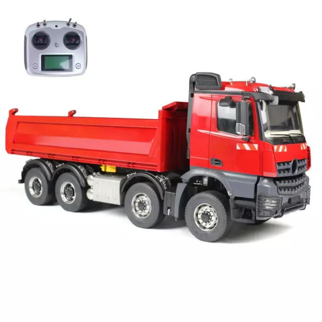 8x8 1/14 RC Hydraulic Dump Truck Metal Radio Control Tipper Car Sounds Lights