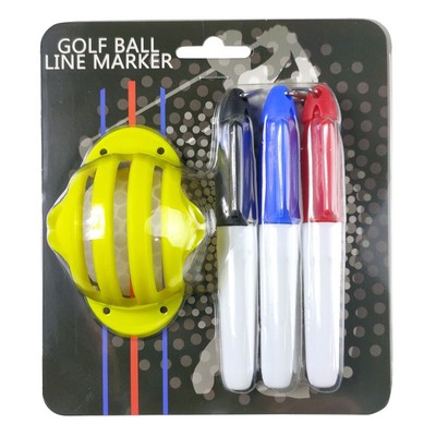 1set Blu Pallina da Golf Liner Linea Marcatura Disegno Stencil Marker Strumento con 3 Penne 