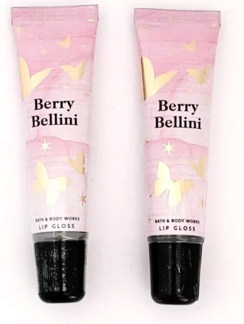 Bath & Body Works Beere Bellini Lip Gloss Feuchtigkeitscreme .1390ml Set Von 2