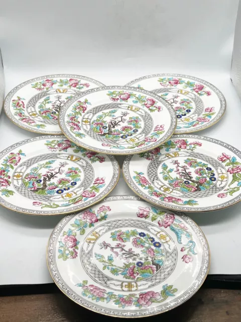 Vintage Aynsley A1173 Indian Tree Set Of 6 7" Side Plates