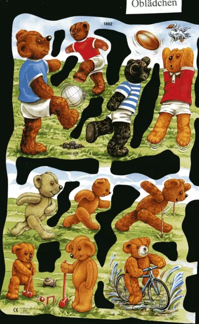 # GLANZBILDER # MLP 1892 süße Bärchen / Teddys beim Spielen / Toben / Fußball