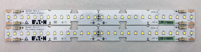 LOT of 2 | Eaton 2UT119028A8352CM LED PCB w/28 LEDs per board 21V (1 x 12 Inch)