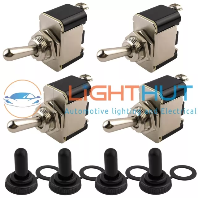 4x 12V 25A On Off Waterproof Toggle Switch Flick Switches Boat Marine Automotive