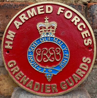 GRENADIER GUARDS - Solid Cast Iron Regiment Wall Sign - HM ARMED FORCES - 24cm