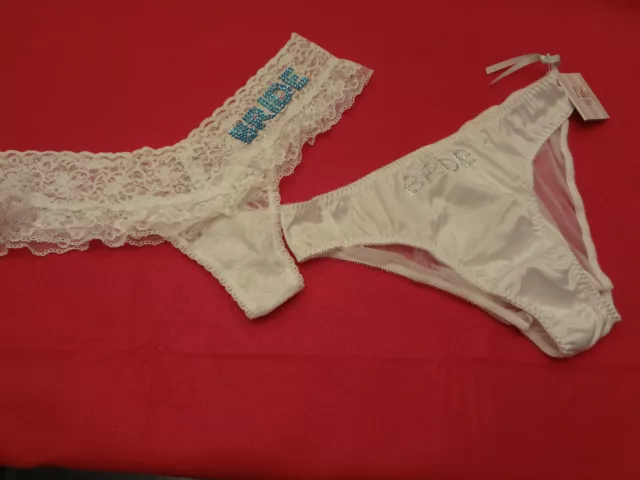 Victorias Secret Bridal Set 2 PAIR Panty  Bling   LARGE/OS  Set NWT - BR17