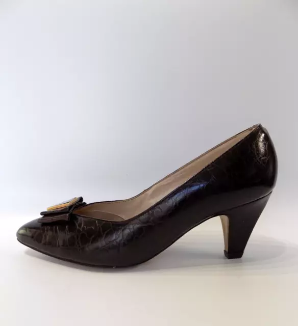 Braune Schuhe VAN DAL Größe 5,5 Damen Leder mittlerer Blockabsatz Court Smart Business