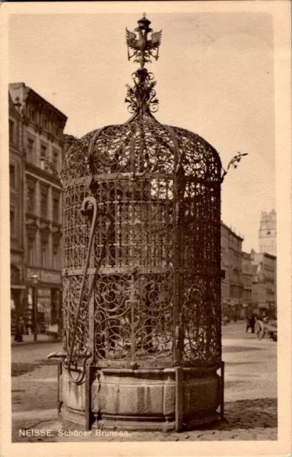 Ak Gruss Aus Neisse Ober Schlesien Schöner Brunnen 1910