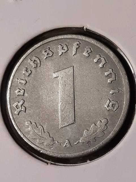 German 1 Reichspfennig ~ Germany ~ WW2 1pf, Heavily Circulated With Damage