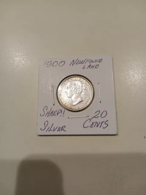 1900 NEWFOUNDLAND,  20 Cent SILVER,