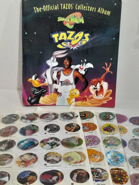 The Official Tazos Collectors Album Space Jam TAZOS 1996- Incomplete