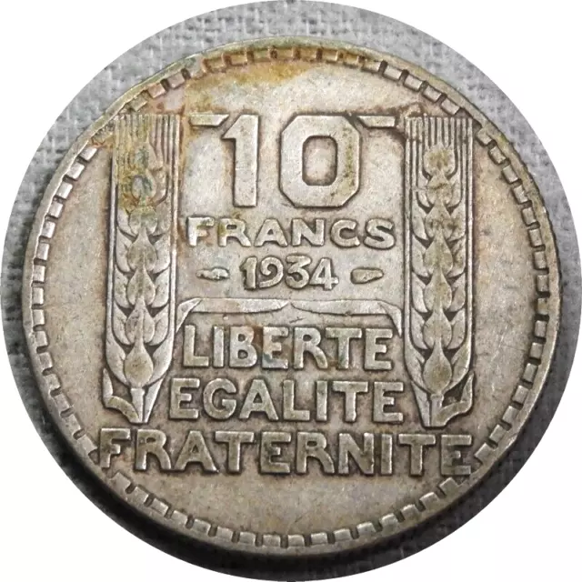 elf France 10 Francs 1934 Ceres Silver 2