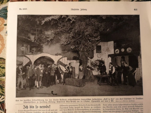 1916 Zeitungsdruck 3827 1. Weltkrieg Schauspielhaus Hamburg Feldpost