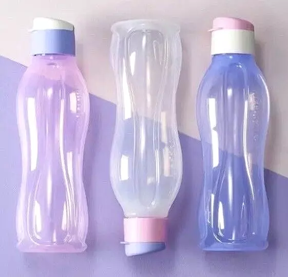 Tupperware Bottle Set 3 x 750ml Eco Water Drink Pink Lilac White Flip Lid NEW