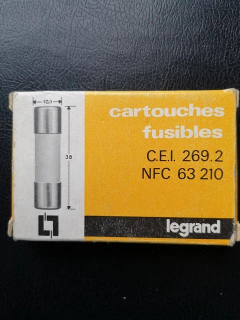 LOT BOITE DE 10 CARTOUCHES FUSIBLE LEGRAND 6A 133 06  TYPE g.1  38X10.3