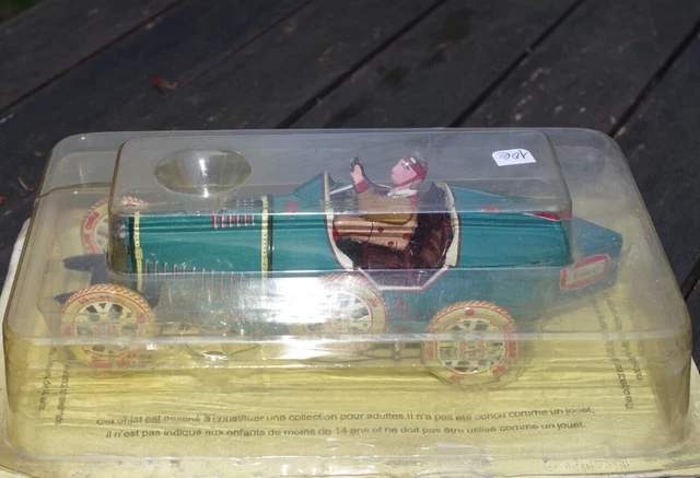 Jouet En Tôle Paya – Voiture De Course Bleue, Réédition, 34 Cm, Vintage