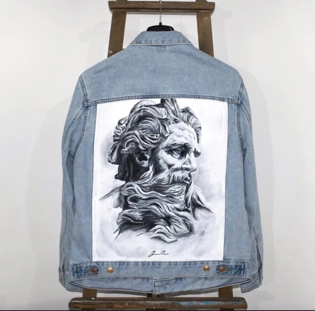 Giacca jeans on sale dipinta a mano