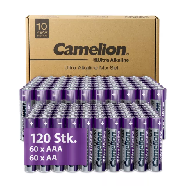 Batterien Set 60 AA + 60 AAA Camelion Ultra Alkaline Hochleistungs-Energie