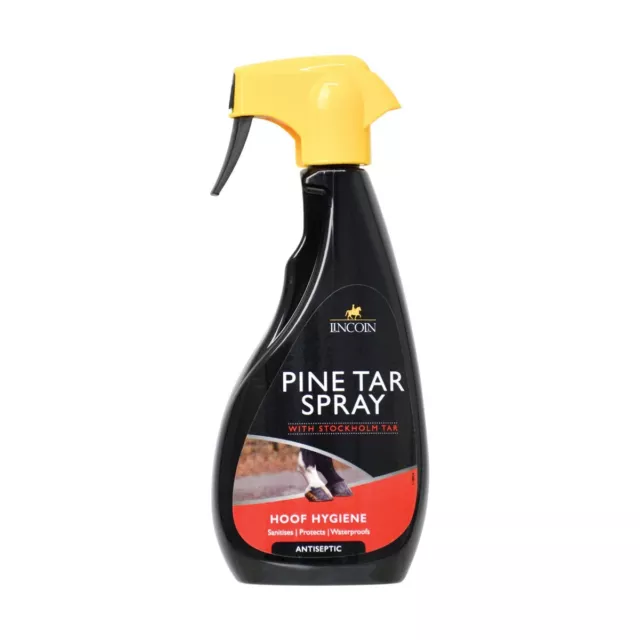 Lincoln Pine Tar Spray 500ml Horse Hoof Hygiene  with Stockholm Tar