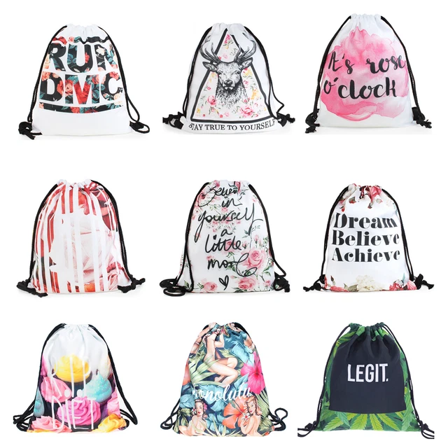Turnbeutel Jutebeutel mit Aufdruck Print Rucksack Sport Beutel Gym Bag Tasche 2