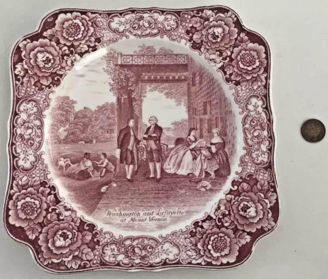 Antique / Vintage Crown Ducal England - USA Washington Mount Vernon - Rare Plate
