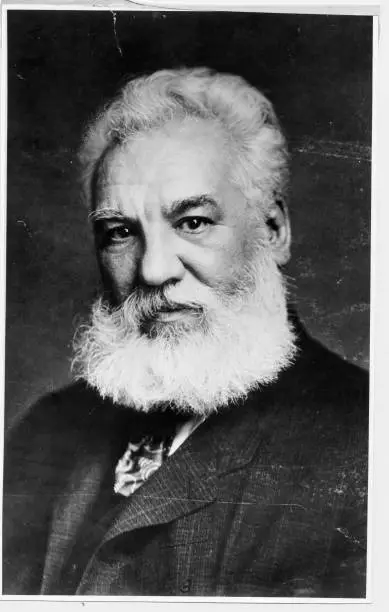 Picture Of British Inventor And Scientist Alexander Graham Bell Usa Old Photo