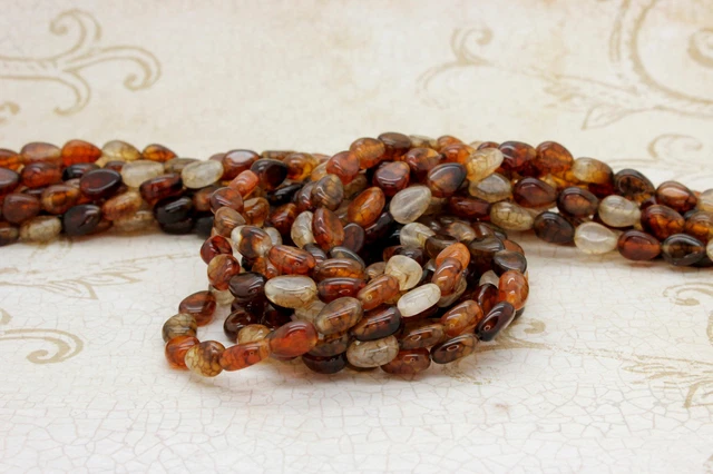 Natural Spider Web Agate Smooth Flat Teardrop Pear Gemstone Loose Beads PSWA07
