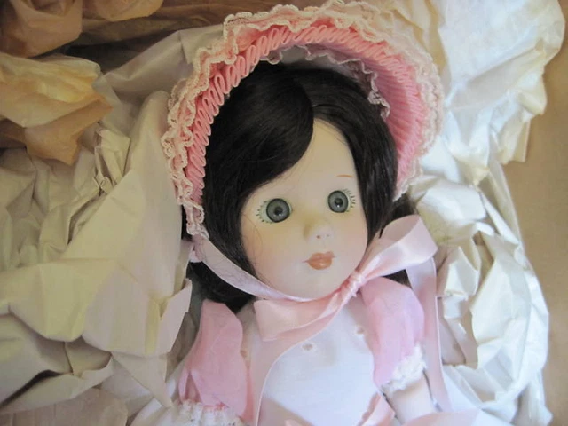 1979 Porcelain 16" Tall Annabelle Doll By Marjorie Spangler, Never Been Out Box 7