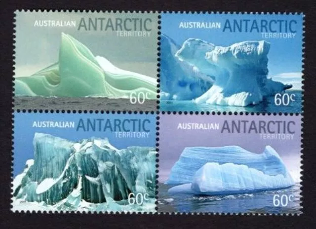 Australian Ant Terr Scott L154-154, MNH, Free Shipping, Icebergs set of 4