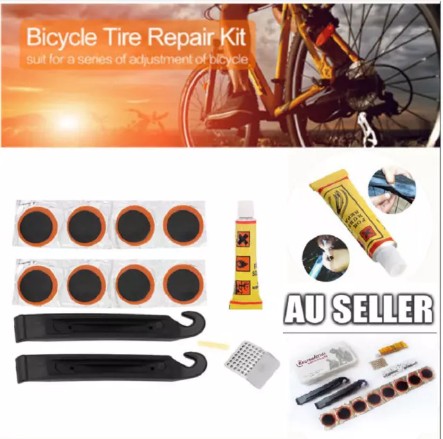 Bike Tyre Tire Tube Puncture Repair Tool Kit Bicycle Cycling Patches Glue Tyre