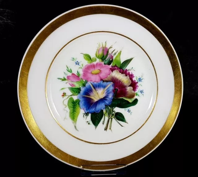 Porzellan Teller Blumen Schlesien um 1850 - 1880 AL417
