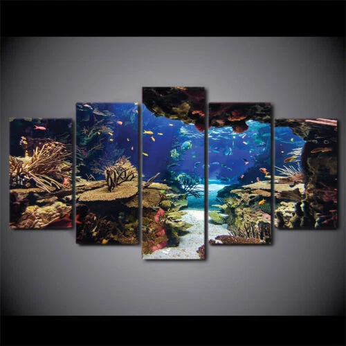 Beautiful Sea World Fish Coral 5 Piece canvas Wall Art Print Picture Home Decor