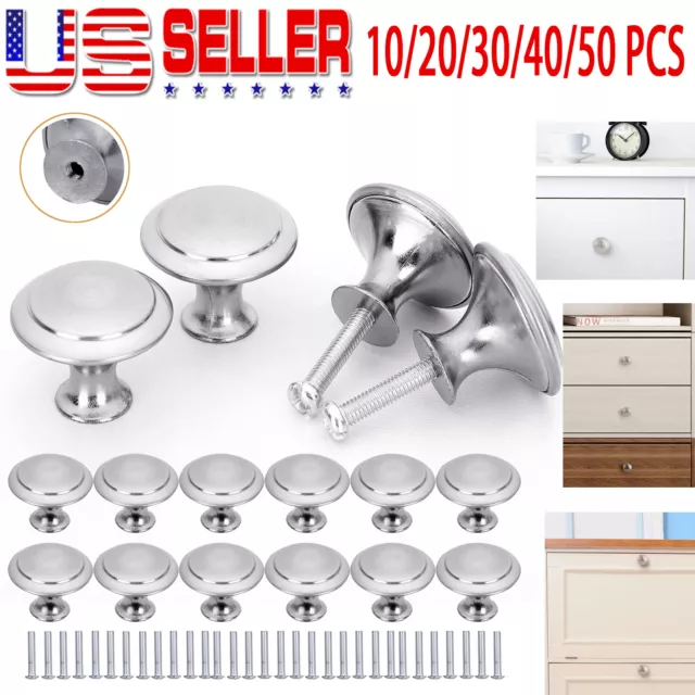 Stainless Steel Door Knobs Cabinet Handles Cupboard Drawer Dresser Kitchen Pulls